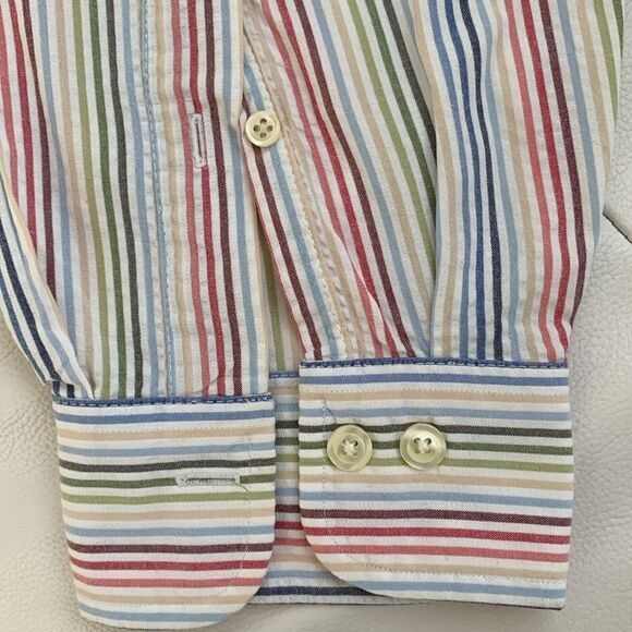 Tommy Hilfiger Classic Fit Striped Long Sleeve Multicolor Men's Shirt Size M - Picture 6 of 8